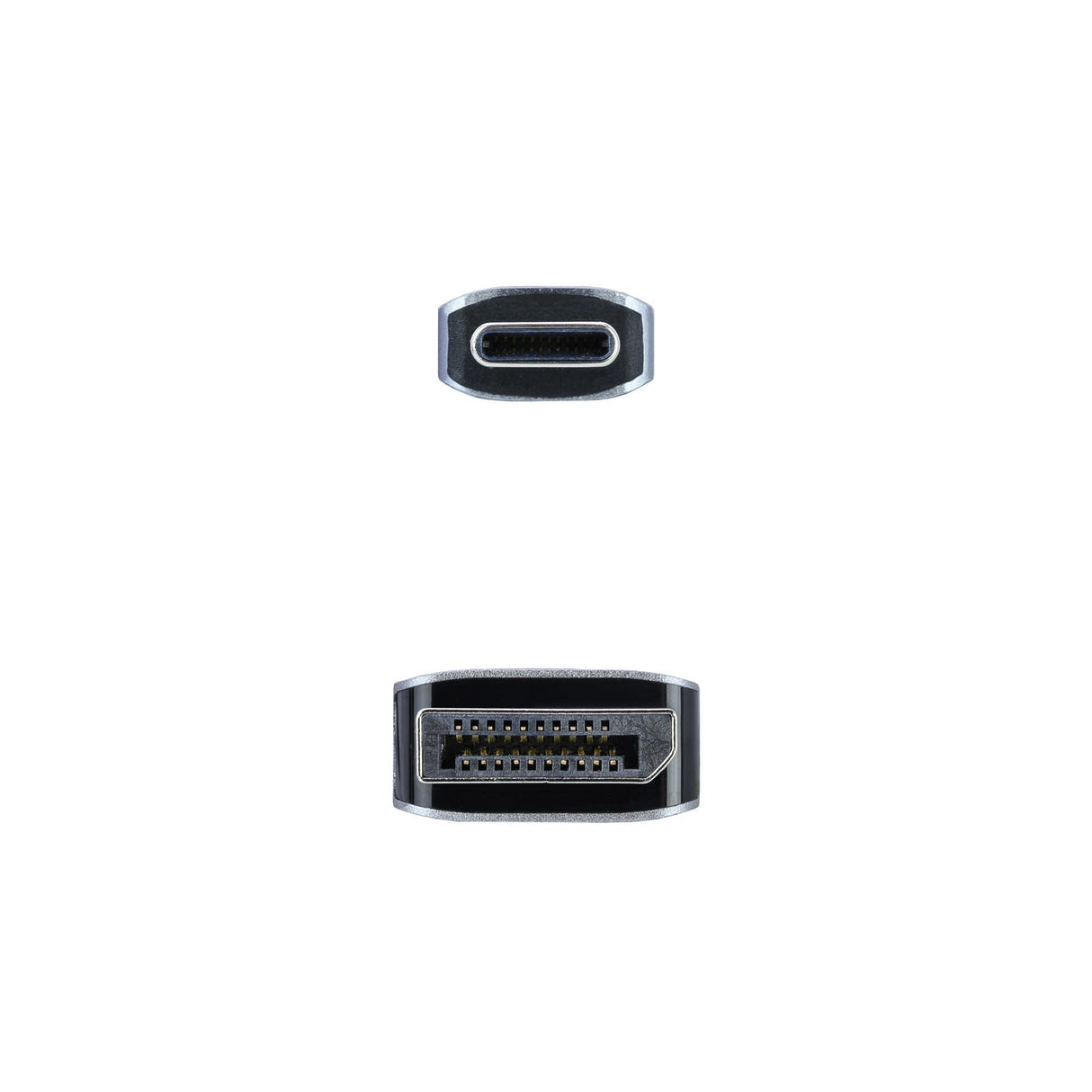 EAN 8433281009882 - Nanocable 10.15.5002 adaptador de cable de vídeo 1,8 m USB Tipo C DisplayPort Aluminio, Negro imagen 3