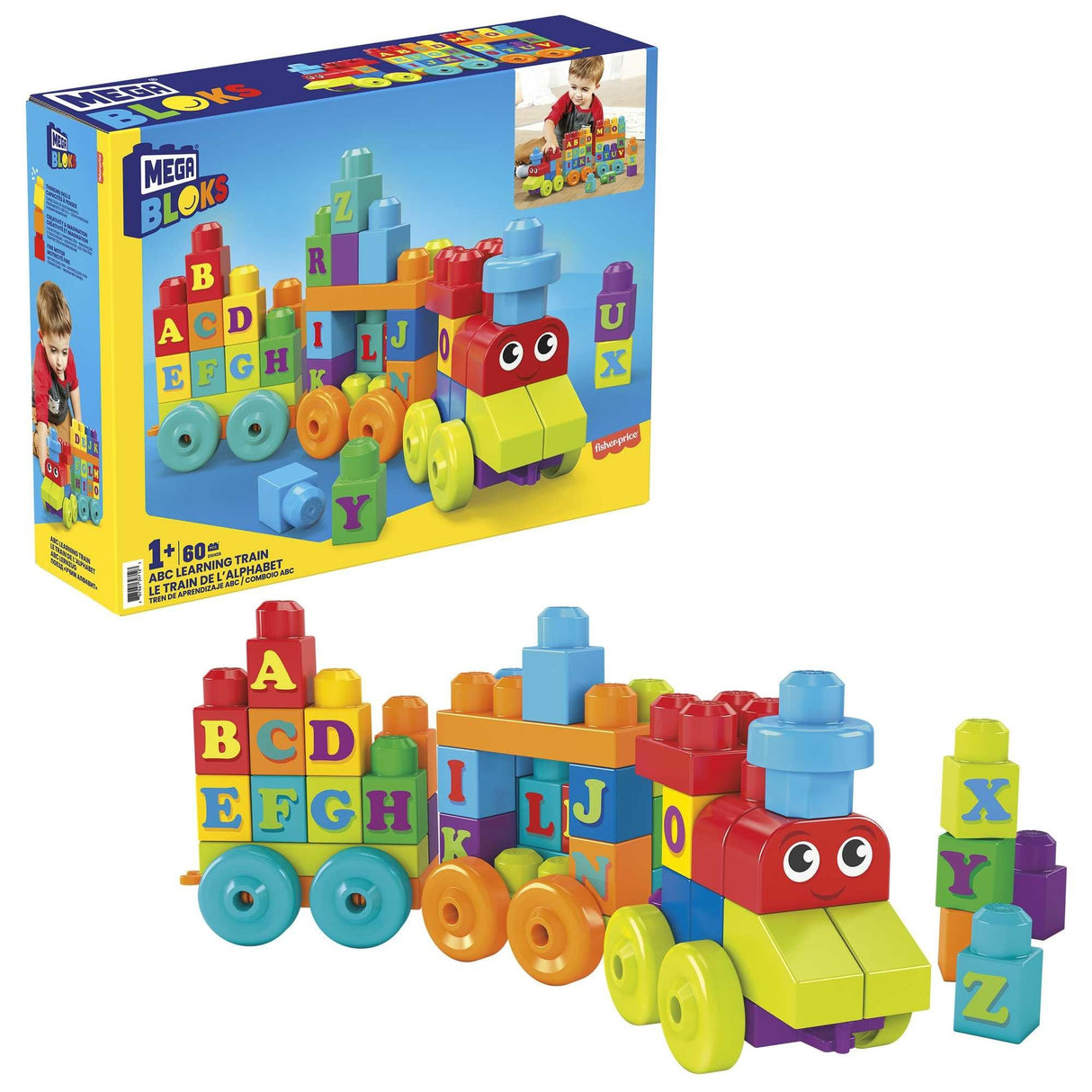 Fisher-Price Mega Bloks Abc Learning Train, Design Toys Dxh35