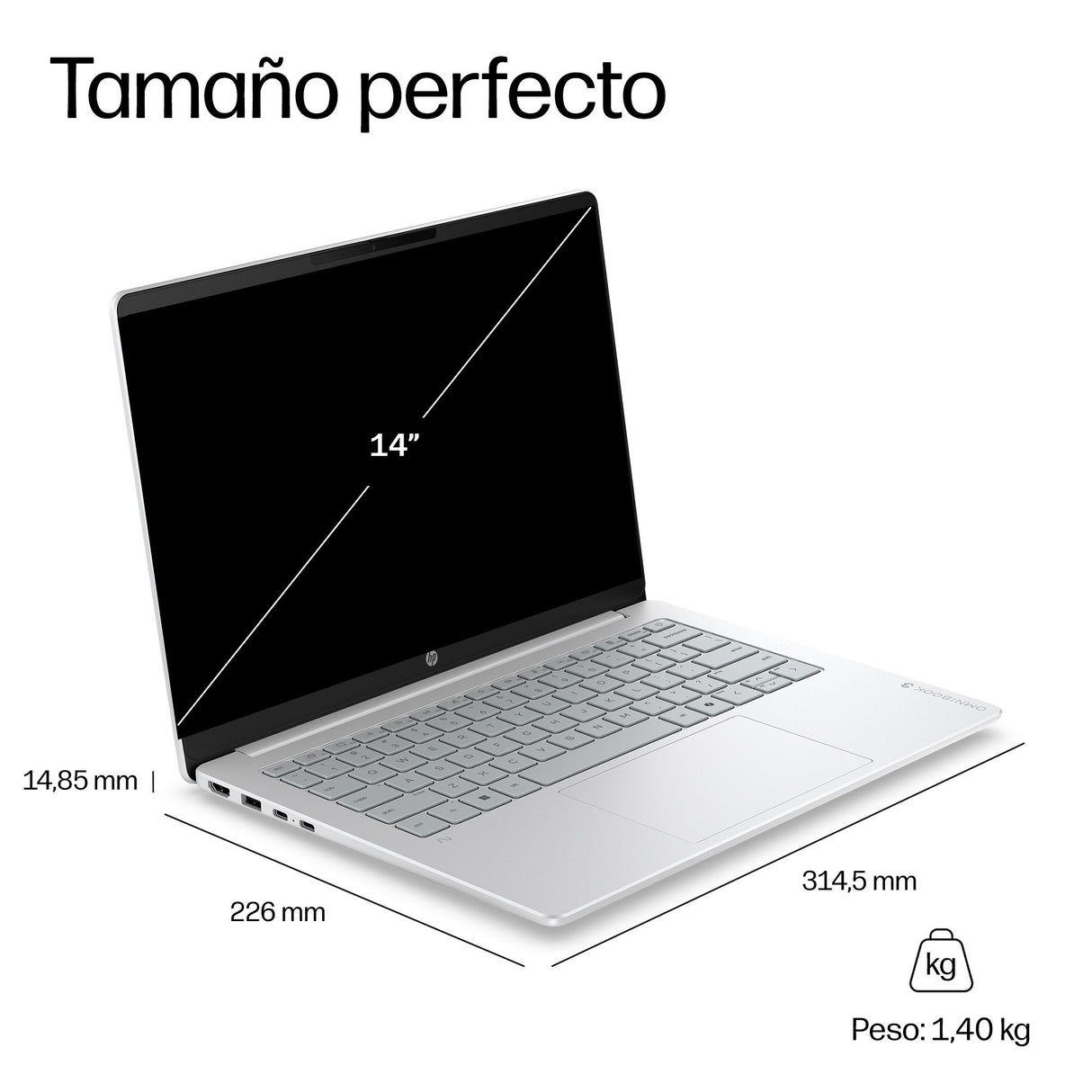 EAN 0821844595763 - HP OmniBook 3 Laptop Next Gen AI 14-hz0005nsx Copilot+ PC Snapdragon X1-26-100 Portátil 35,6 cm (14") 2K imagen 5
