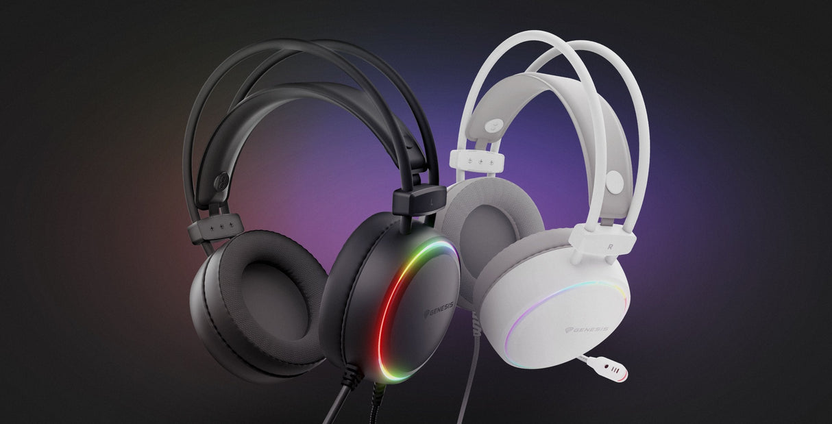Auriculares Gaming Genesis Neon 613 G2 2.0 Rgb Blanco