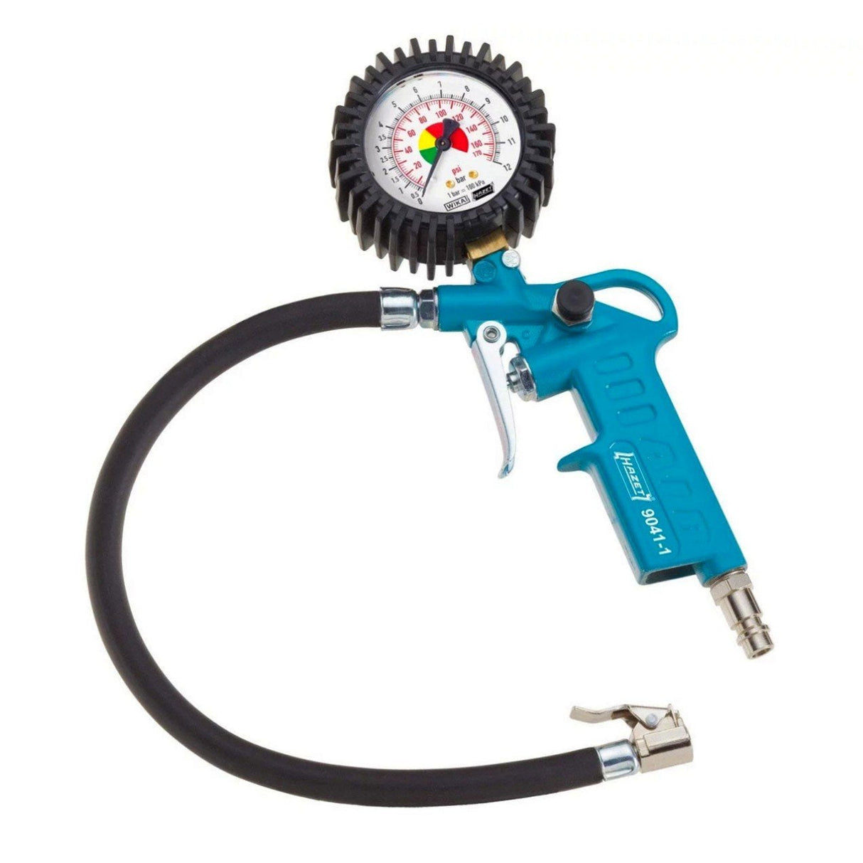 Medidor De Inflado De Neumáticos Hazet 9041-1, Dispositivo De Inflado De Neumáticos (Azul/Negro, Rango De Medición Hasta 12 Bar)