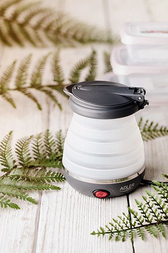 Adler Ad 1279 Tetera Eléctrica 0,6 L 750 W Negro, Blanco