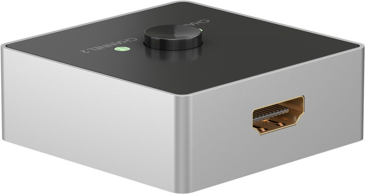 Goobay Manual Hdmi Switch Box 2 En 1 (4k @ 60hz), Hdmi Switch Negro/Plata 58486