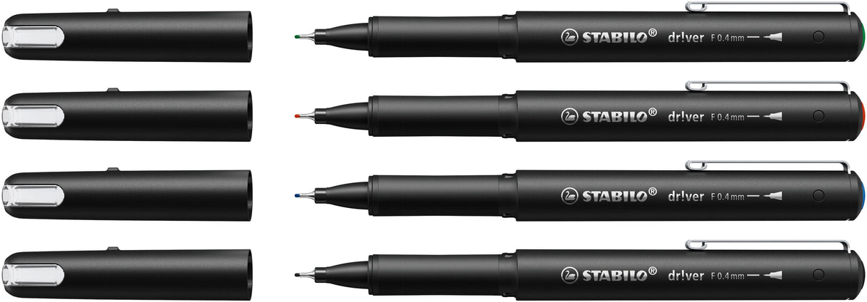 EAN 4006381614986 - STABILO dr!ver rotulador de punta fina Fino Negro, Azul, Verde, Rojo 4 pieza(s) imagen 2