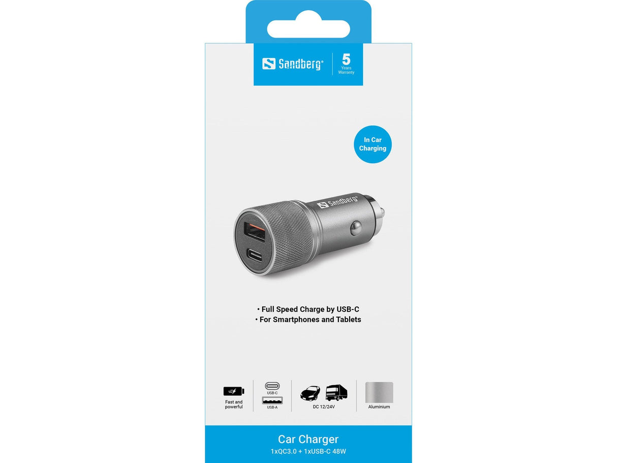 Car Charger - Car Charger 1xqc3.0+1xusbc 48w - Warranty: 60m