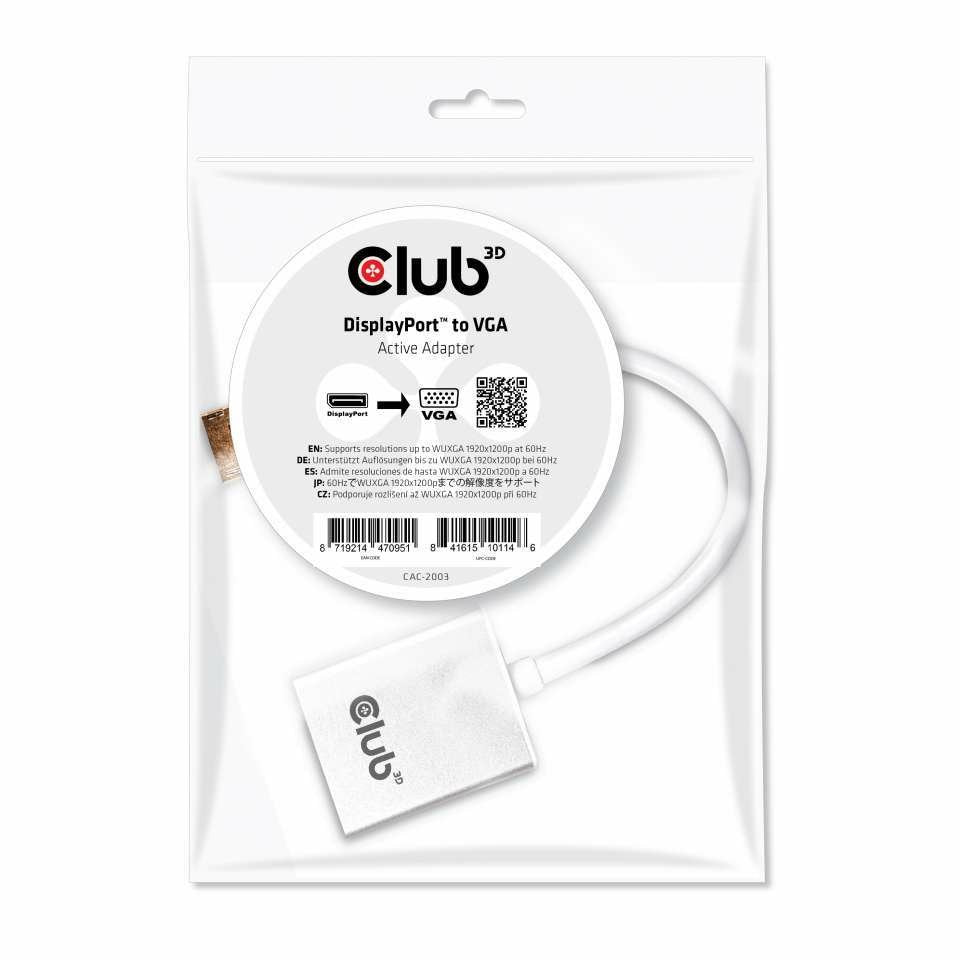 Club3d Displayport A Vga Adaptador Activo