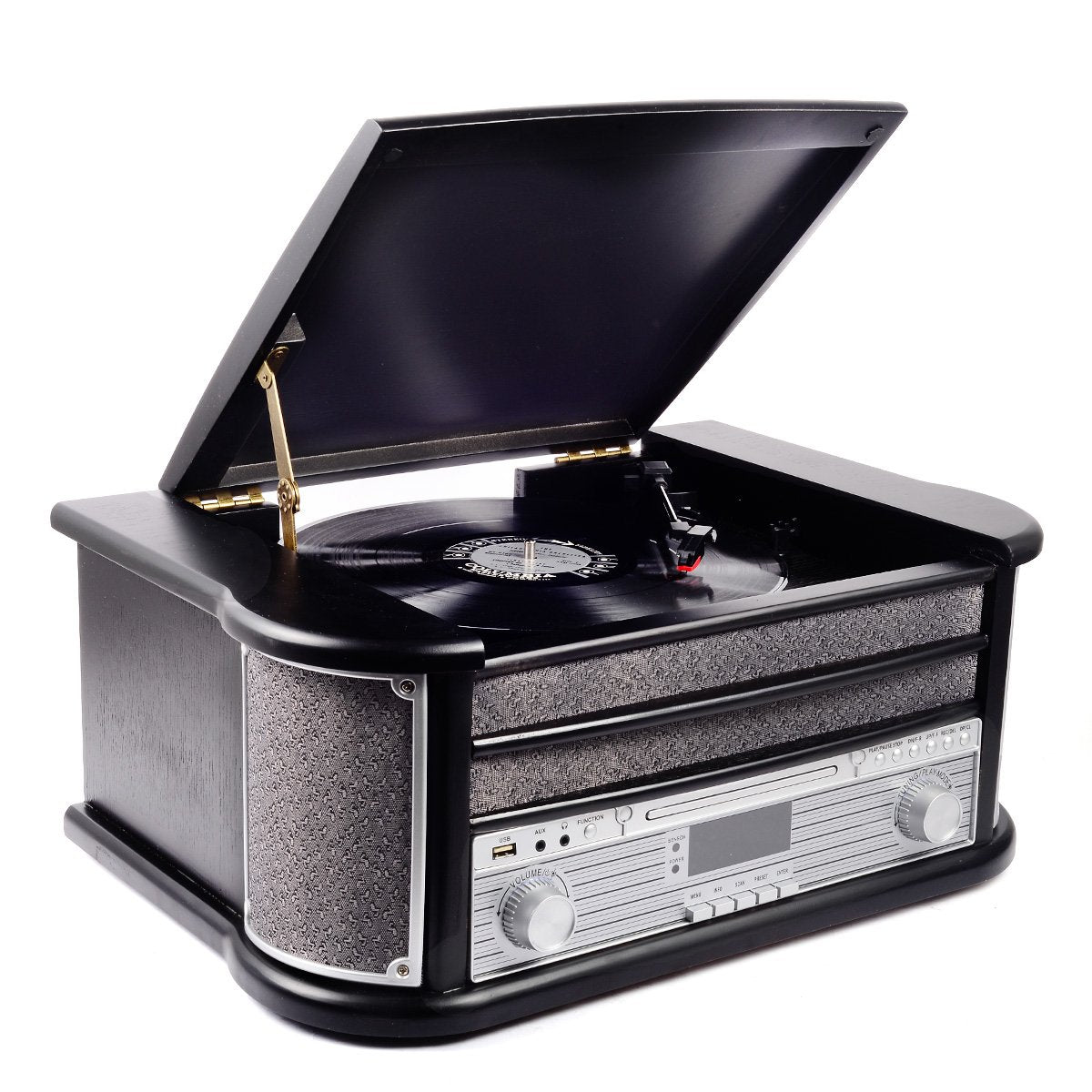 Tocadiscos Denver Mrd-51 Black, Automático, Negro, Madera, 33 1/3,45,78 Rpm, Giratorio, Dab,Fm