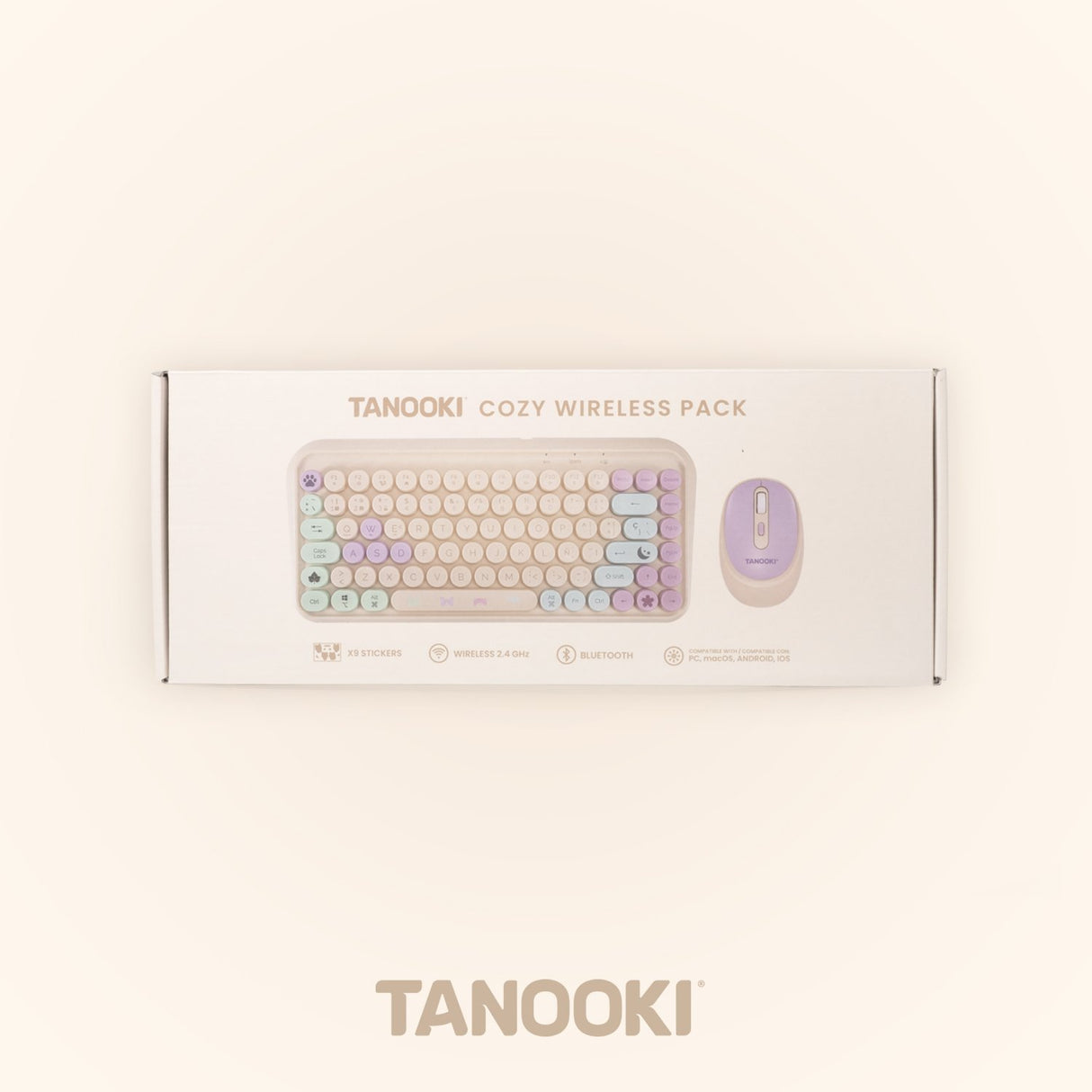 EAN 8436563094552 - TANOOKI TNK4001 teclado Ratón incluido Hogar USB + Bluetooth QWERTY Inglés, Español Crema de color imagen 3