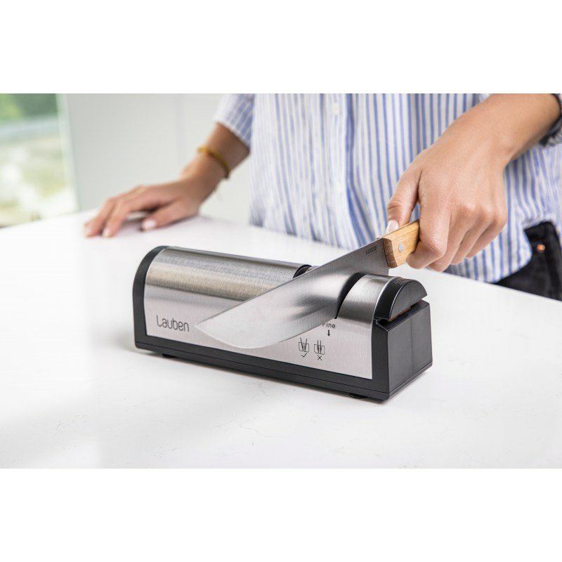 EAN 4260645681125 - Lauben LBKSMKS4700SA afilador de cuchillo Afilador de cuchillos eléctrico Negro, Acero inoxidable imagen 9