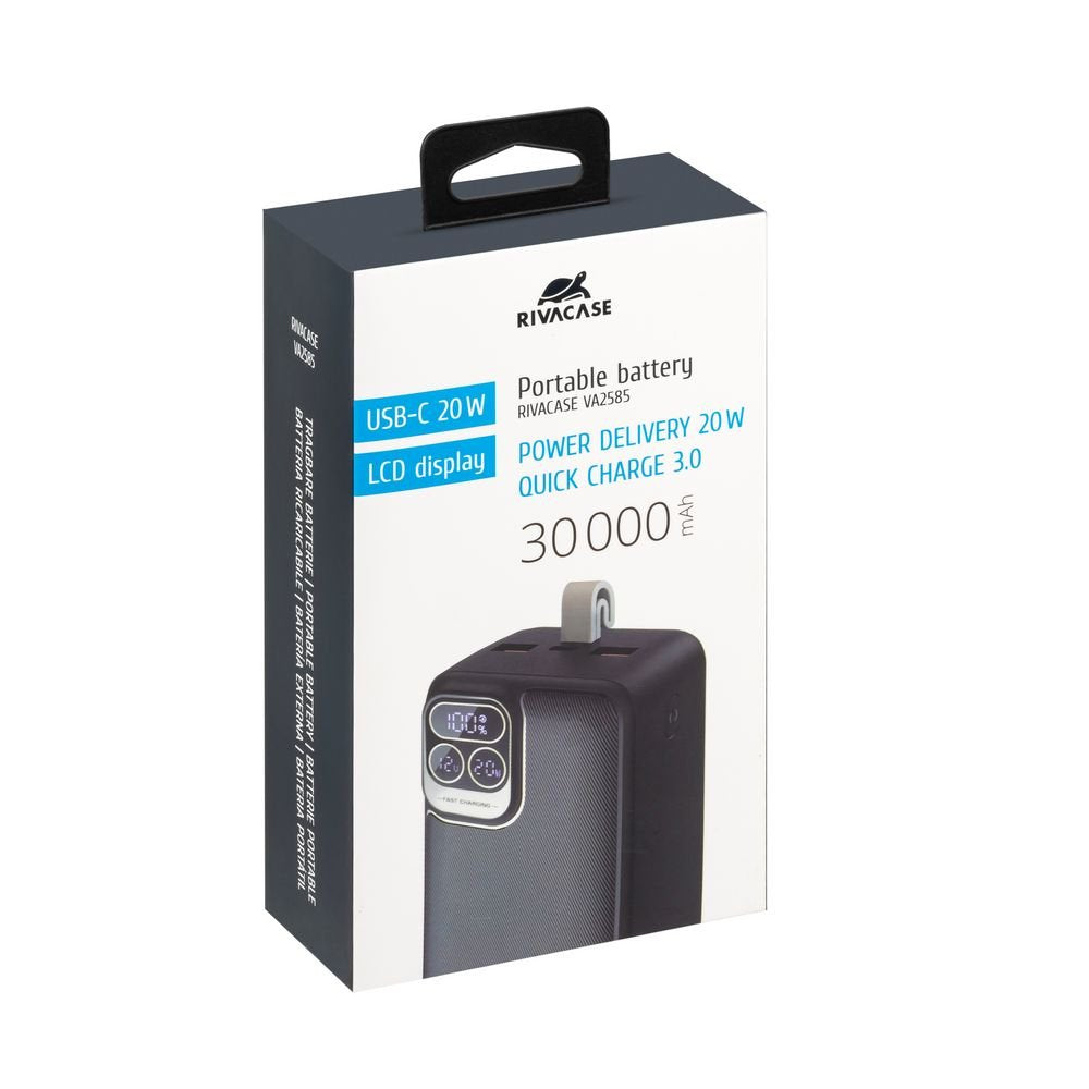 EAN 4260709011950 - Rivacase VA2585 batería externa Polímero de litio 30000 mAh Gris imagen 8