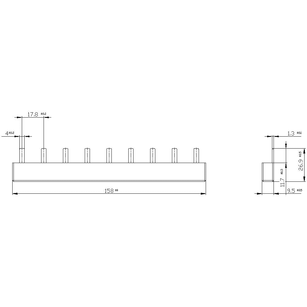 Siemens Stiftsammelschiene 3x3-Phasig 5st3614
