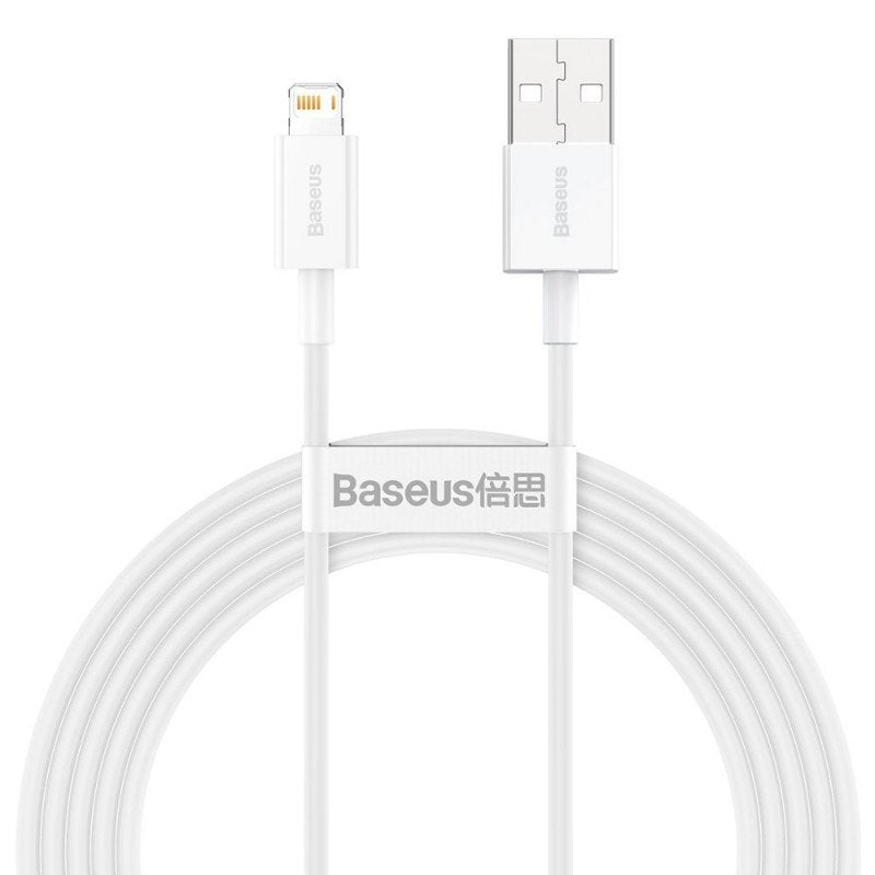 Baseus Lightning Superior Series Cable, Fast Charging, Data 2.4a, 2m White (Calys-C02)