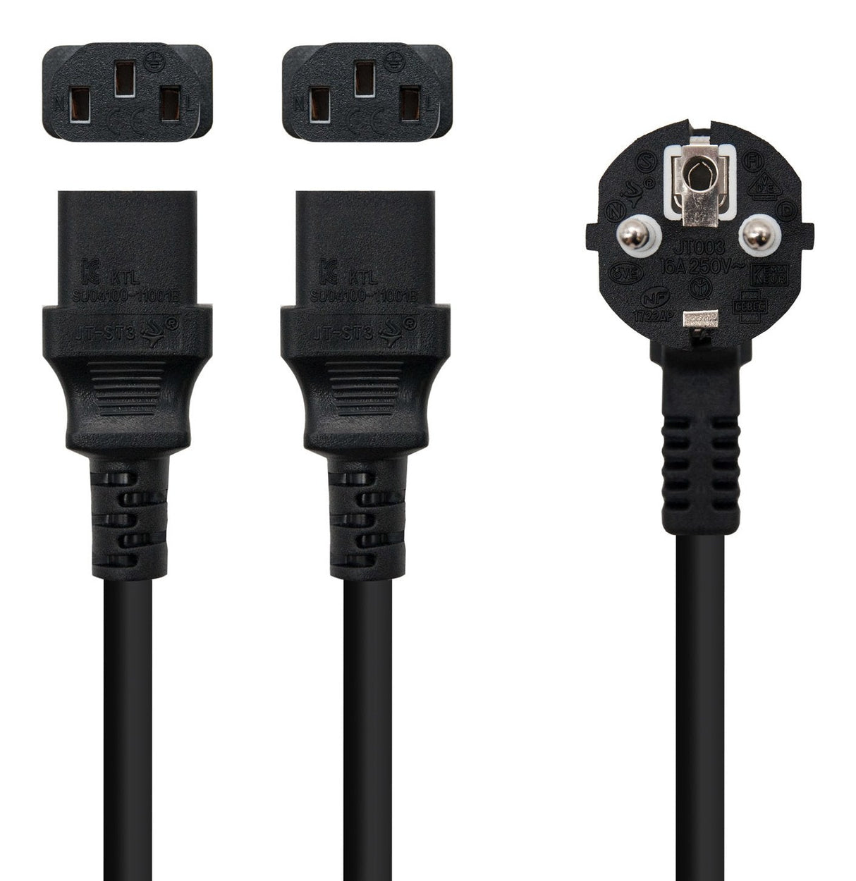 EAN 8433281015302 - Nanocable 10.22.0100-L300 cable de transmisión CEE7/7 Acoplador C13 2 x imagen 2