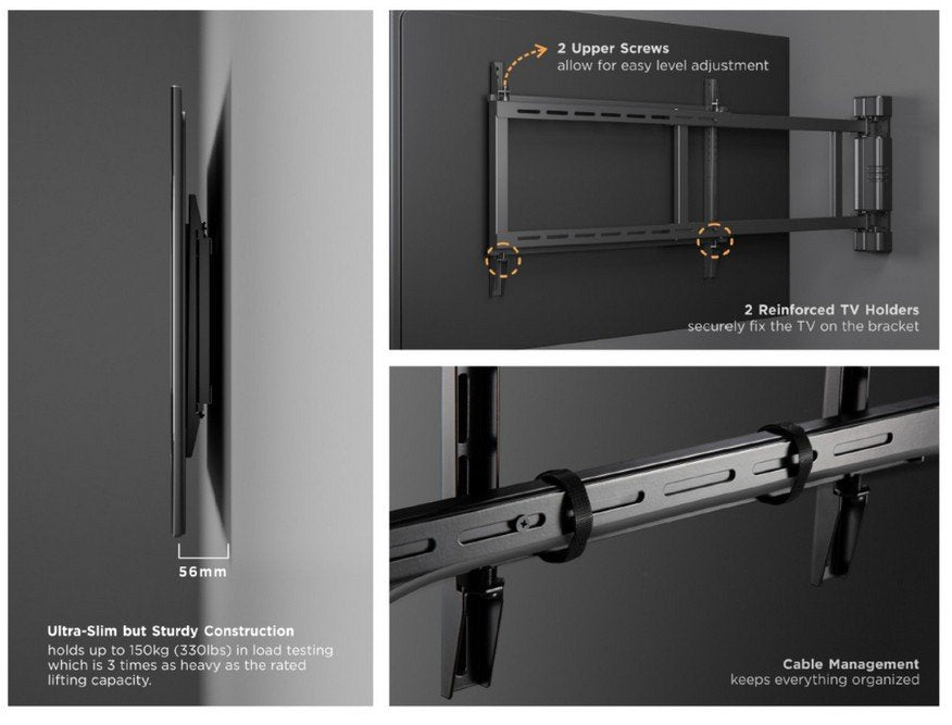 Equip Soporte De Pared Oscilante Motorizado Para Tv De 32"-75"