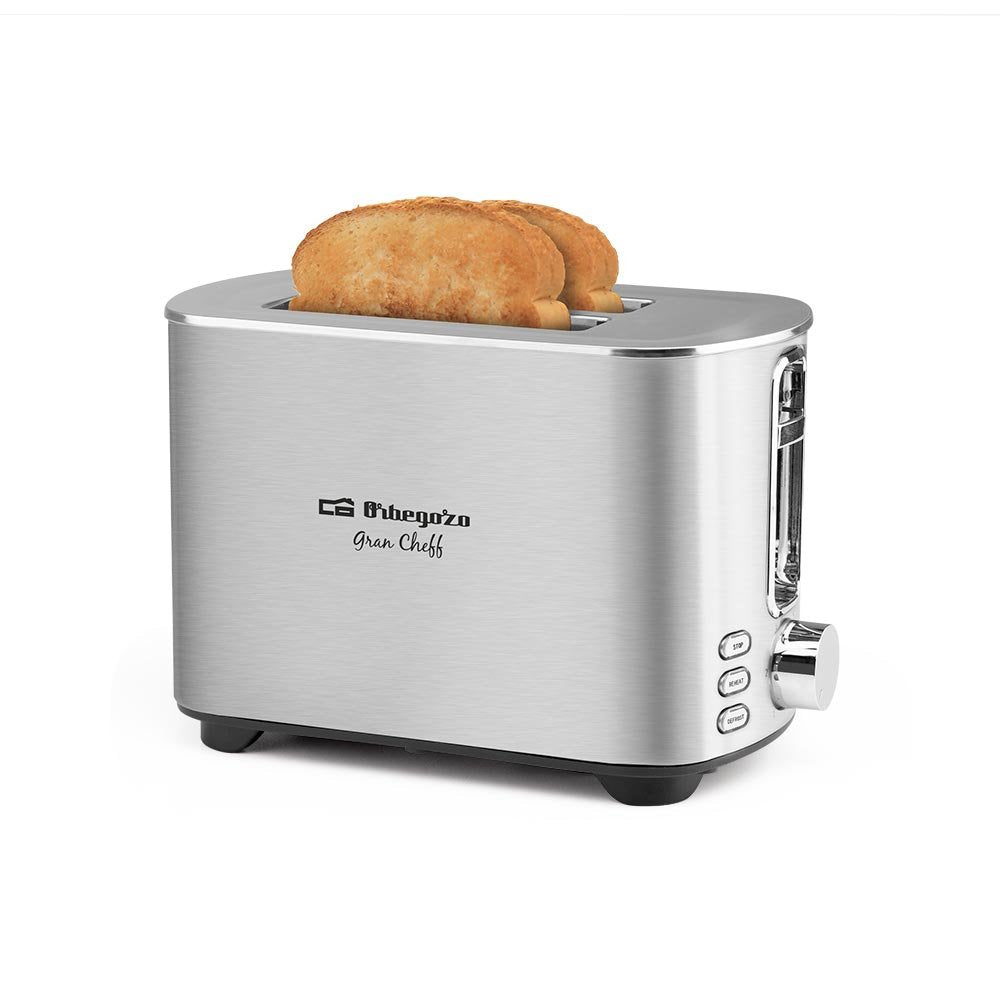 Orbegozo To 5030 Tostadora De Doble Rebanada - Potente Y Versatil Tostador Con 6 Niveles De Tostado - Funciones De