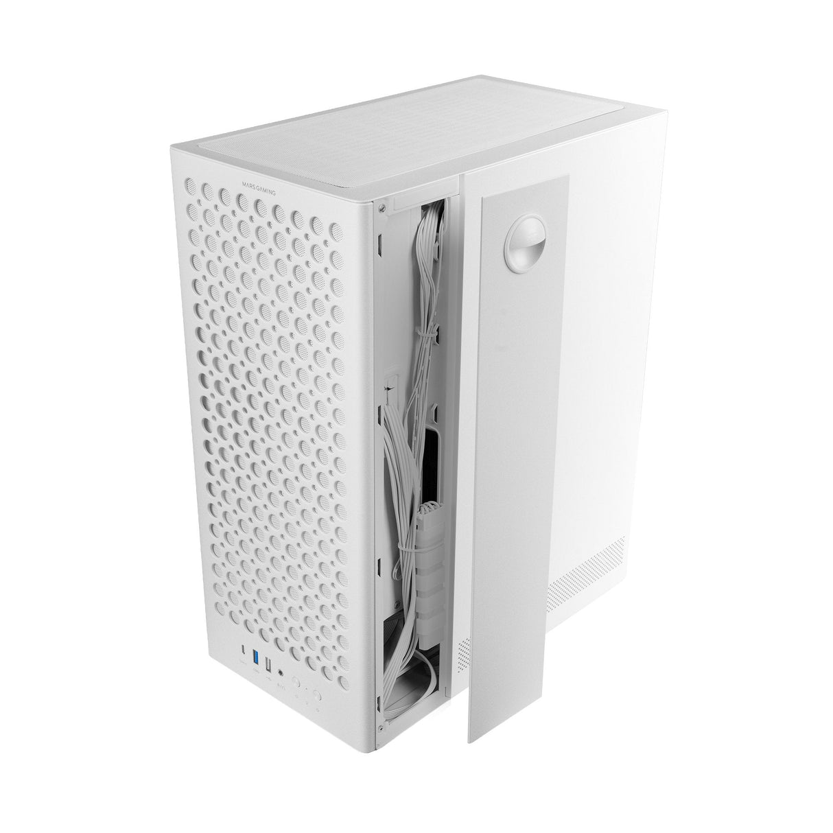 Caja Pc Atx Mars Gaming Mc-T800 Frontal Airdot Mesh 4x Ventiladores Fdb Cablehatch Usb-C Blanco