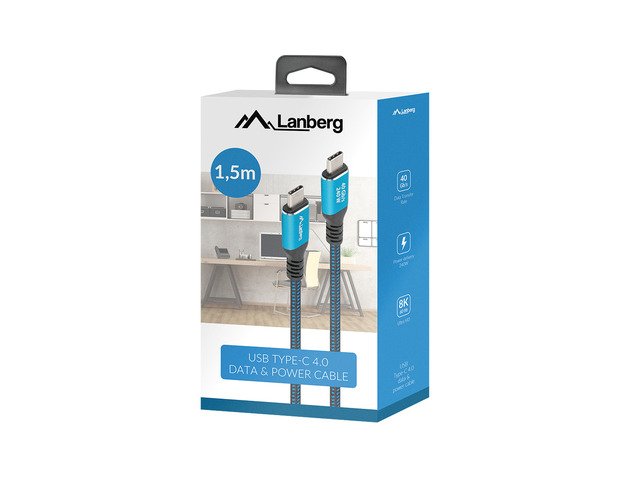 EAN 5901969441857 - Lanberg CA-CMCM-45CU-0015-BK cable USB USB 3.2 Gen 2 (3.1 Gen 2) 1,5 m USB C Negro, Azul imagen 5