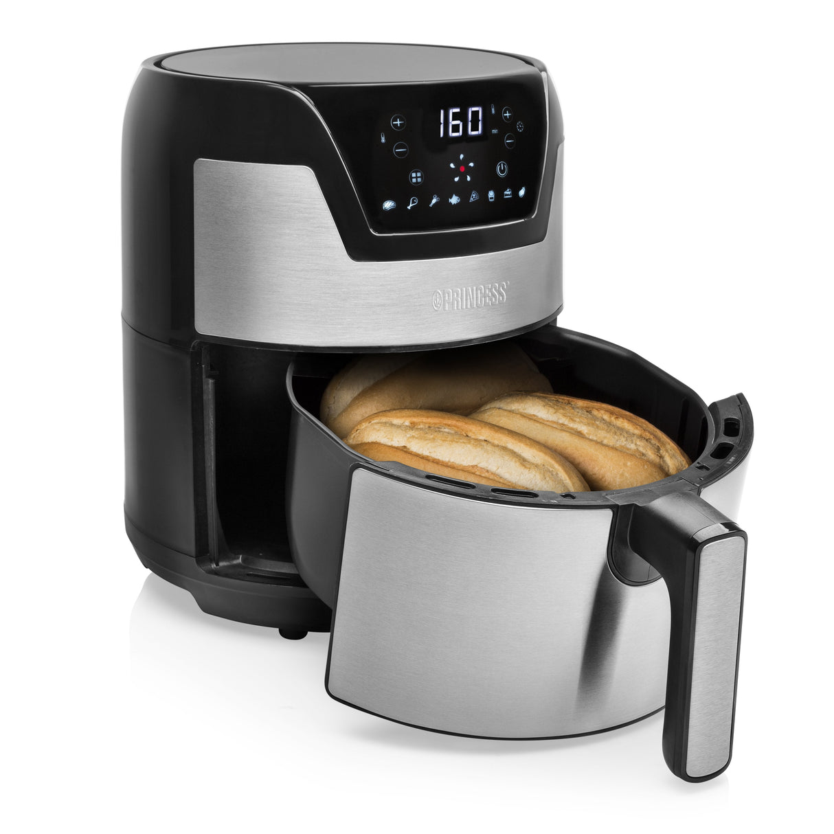 EAN 8713016091475 - Princess 182026 Sencillo 4,5 L Independiente 1500 W Freidora de aire caliente Plata imagen 8