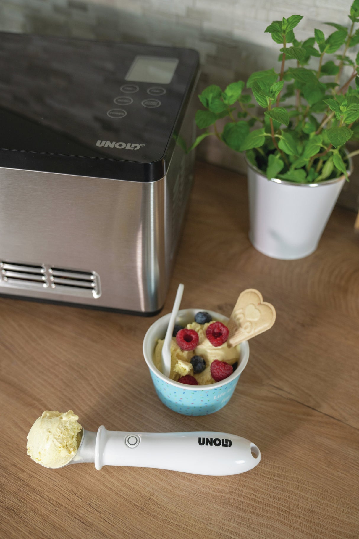 Porcionador De Hielo Calentado Desollosado Carlo, Cuchara De Blanco, Batería Integrada De Iones De Litio 488990