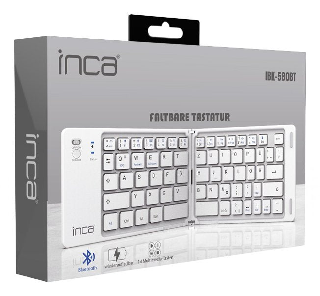 Inca Teclado Ibk-580bt Bt5.0, Faltbar, Schlank, Usb-C