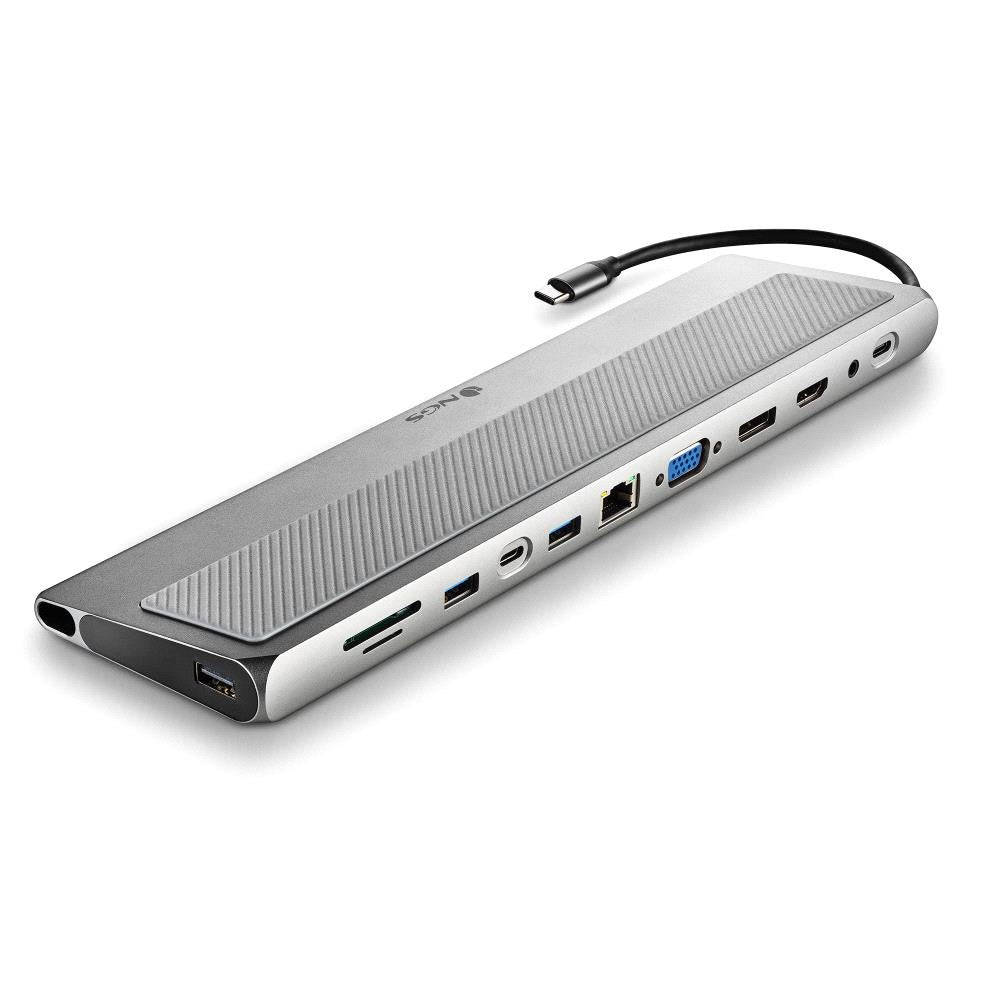 Docking Usb Tipo-C Ngs Wonderdock 12 Pro 3xusb 2xhdmi 1xvga 1xrj45 1xlector De Tarjetas 1xjack 3.5 1xusb Tipo-C Pd Gris
