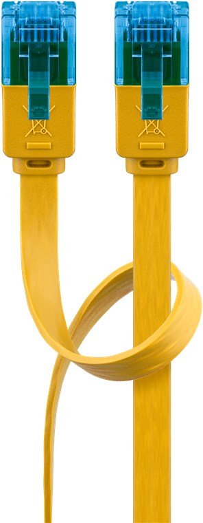 Cat 6a Flat-Patch Cable U/Utp, Yellow, 2 M - Copper