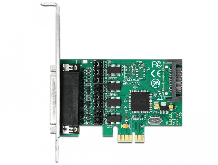 Tarjeta Pci Express Delock 89938 X1 A 4 X Serie Rs-232 Con Fuente De Alimentación