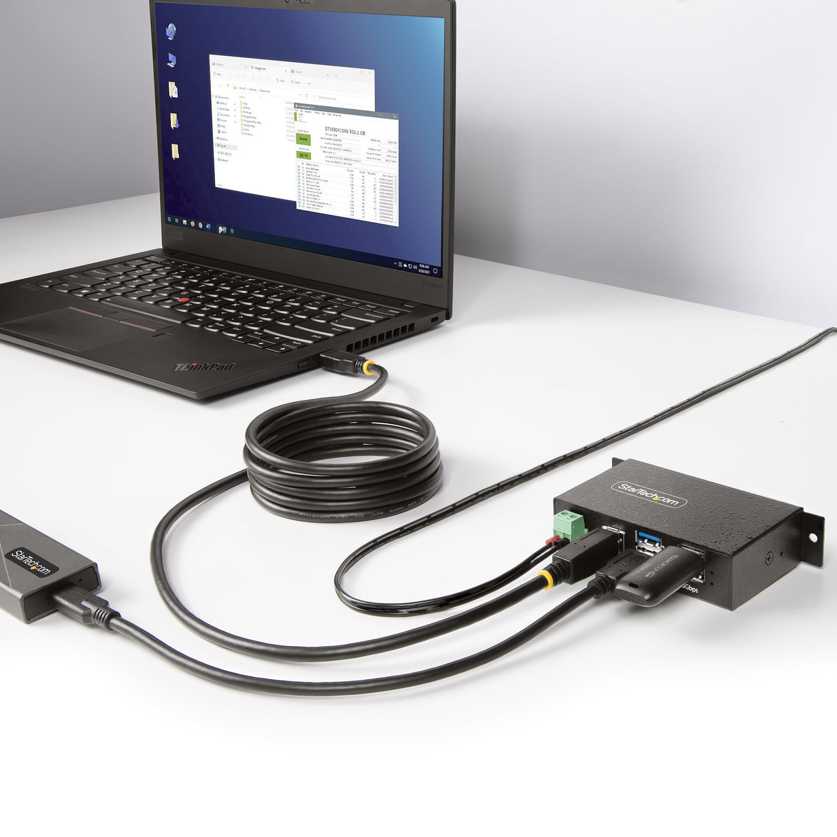 EAN 0065030898188 - StarTech.com 5G4AINDRM-USB-A-HUB hub de interfaz USB 3.2 Gen 1 (3.1 Gen 1) Type-B 5000 Mbit/s Negro imagen 6