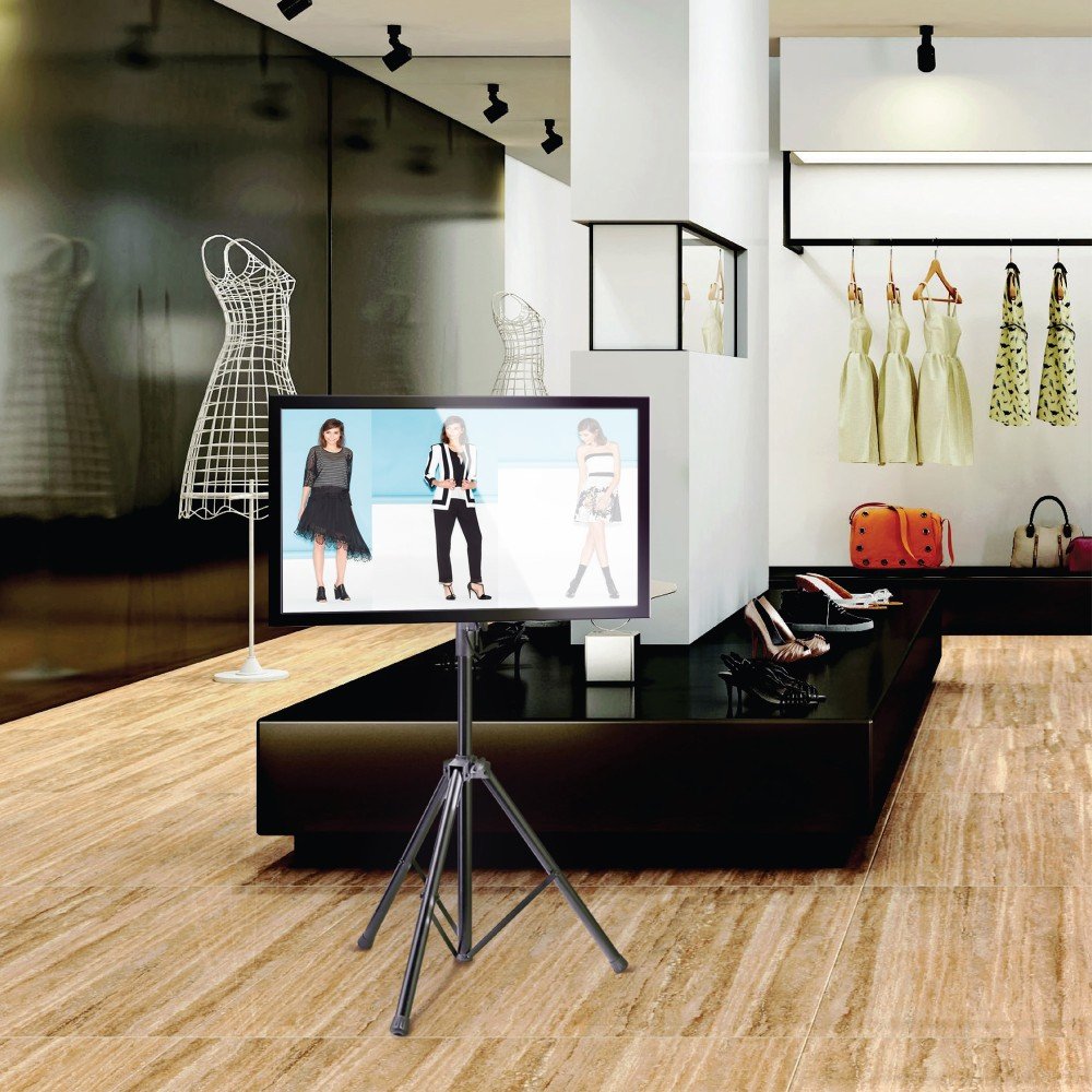 Techly Ica-Tr17t Soporte De Pie Para Pantalla Plana 177,8 Cm (70") Soporte De Suelo Con Ruedas Para Pantalla Plana Negro