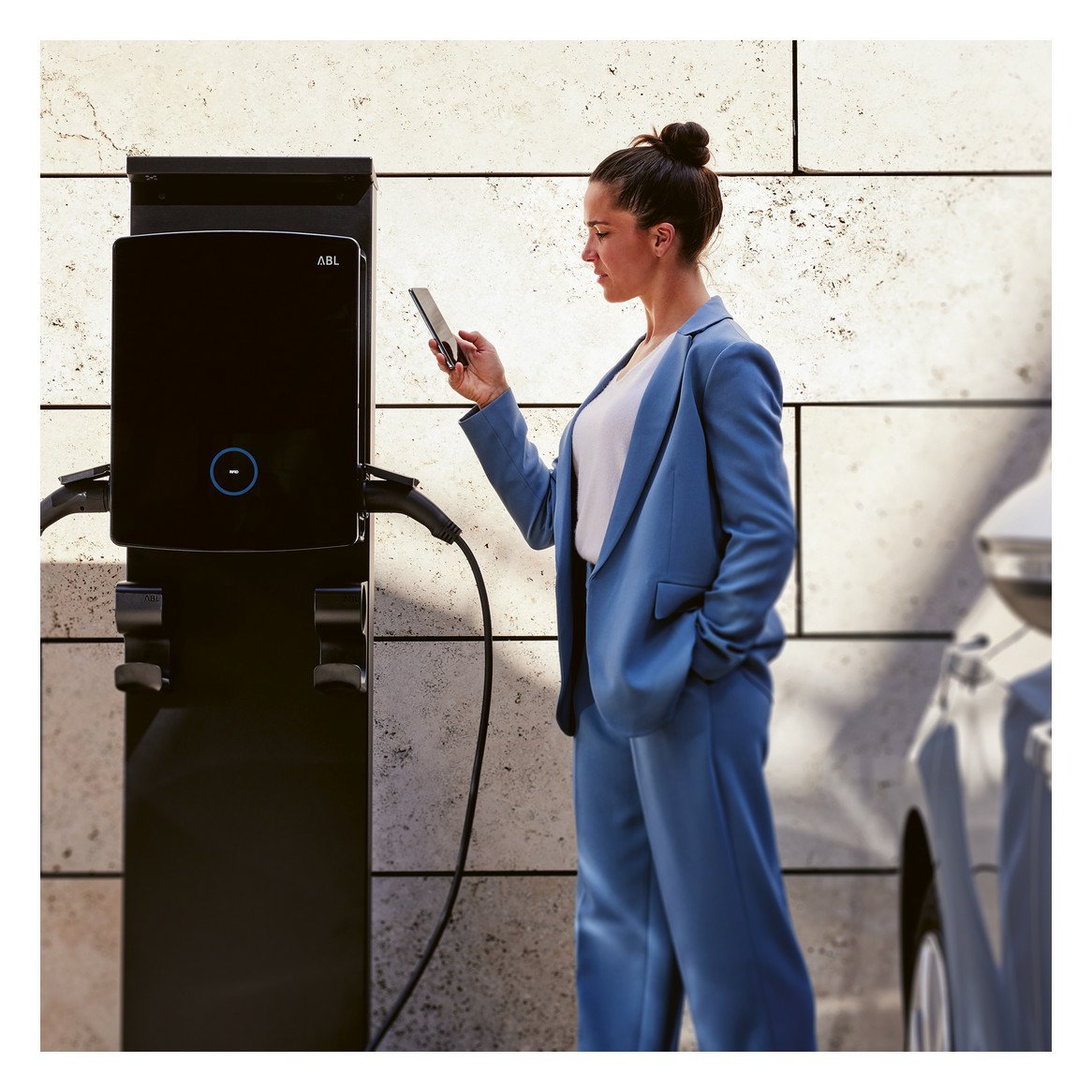 Abl E-Mobility Wallbox Em4 Twin, Extensor Reev Ready, 22kw Negro, Trifásico, Wifi, Bluetooth, Lte, Contador De Energía Mid 100000183