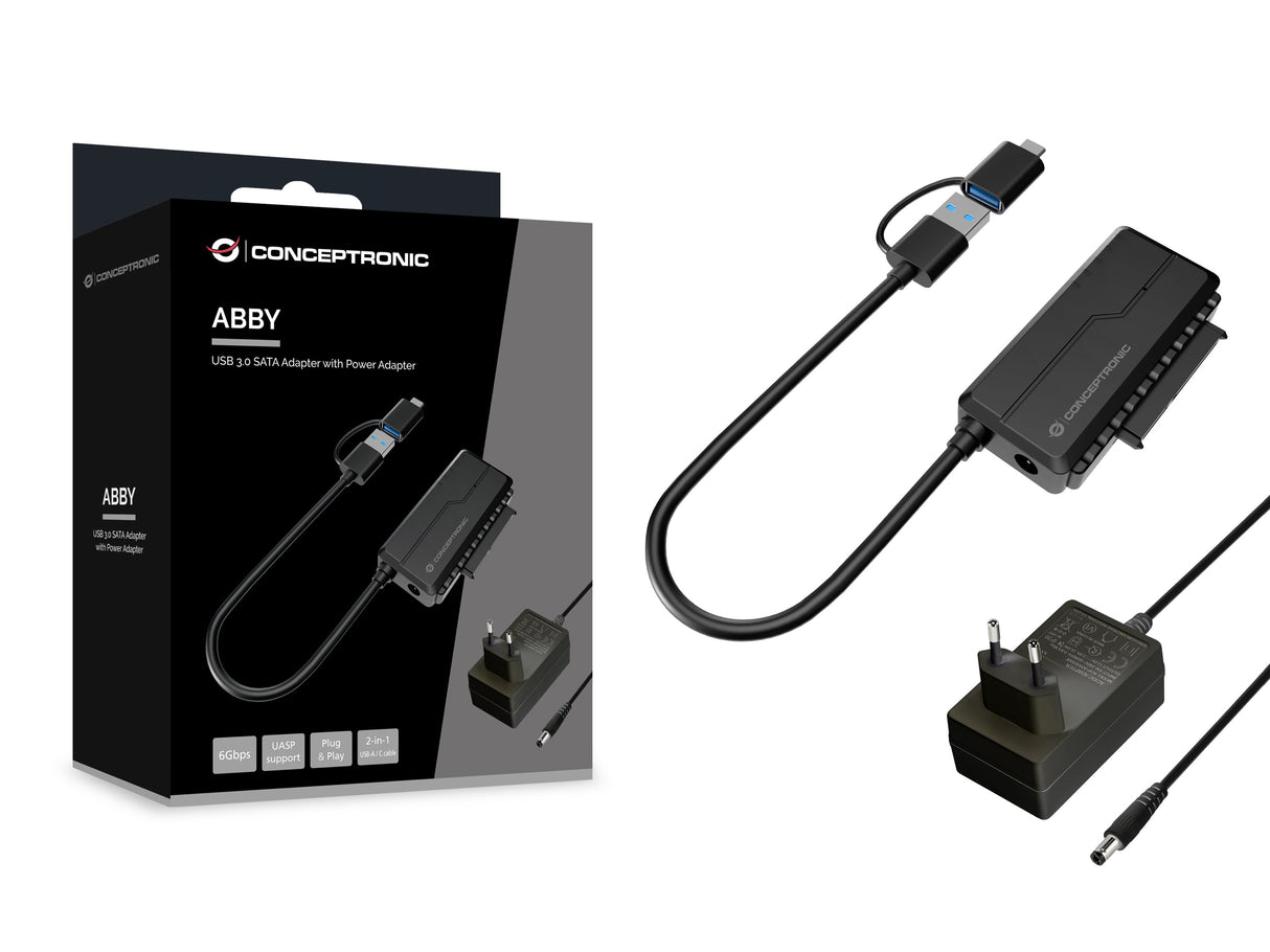 EAN 4015867239209 - Conceptronic ABBY21B cambiador de género para cable USB Type-A SATA 22-pin Negro imagen 4