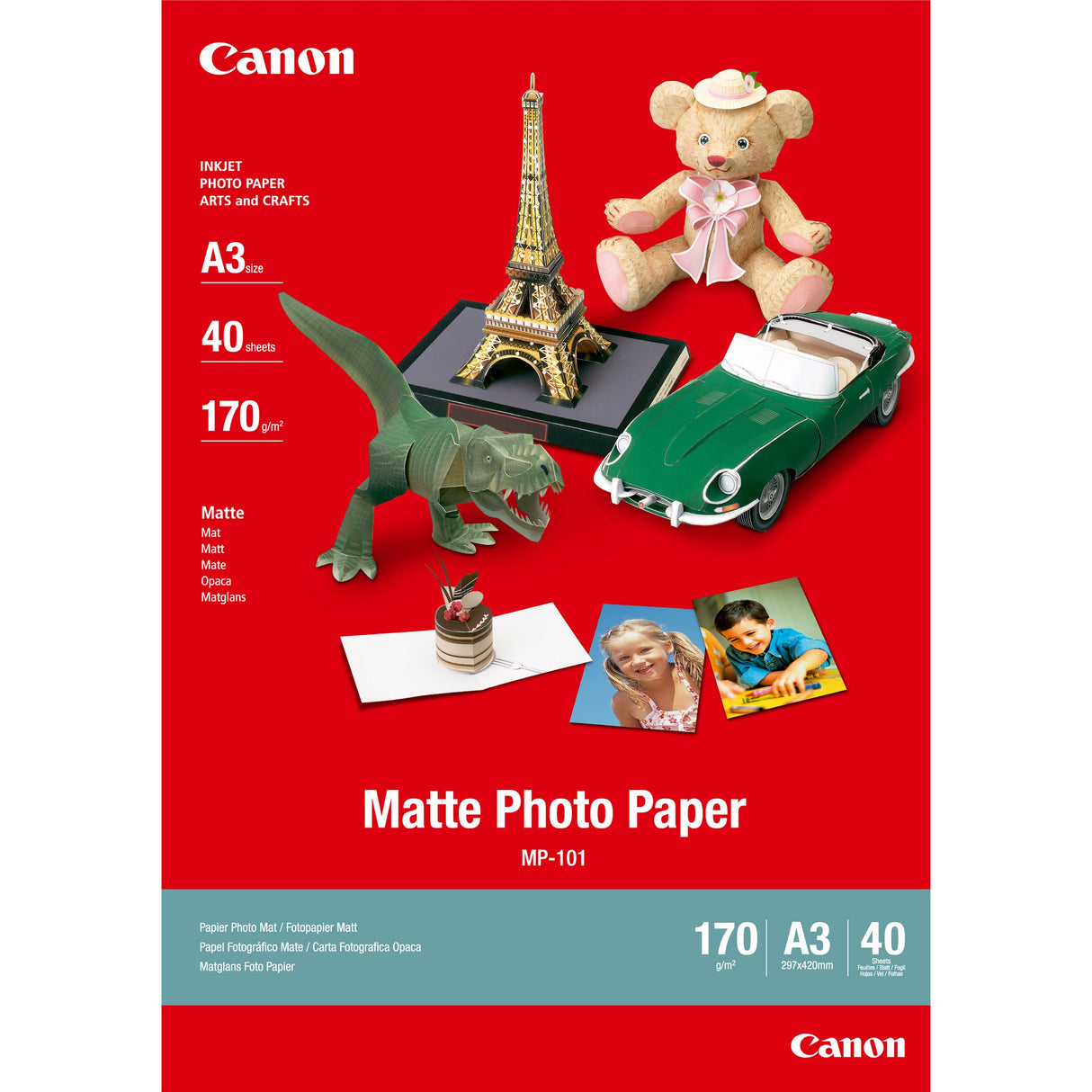 Canon Mp-101a3 (297 X 420 Mm)170 G/M40 Hoja(S) Papel Fotogrfico Brillantepara I6500, 9100, 9950, Pixma Ix7000, S6300, 9000