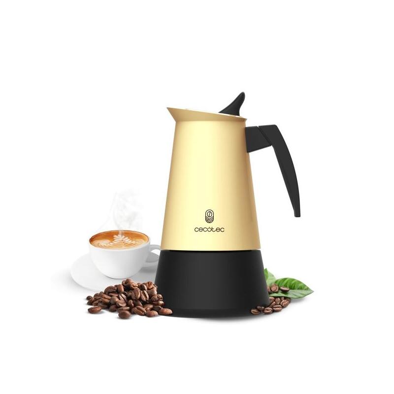 Cecotec Piccolina 900 Cafetera Italiana Para 9 Tazas - Acero Inoxidable - Apta Para Gas, Electrica Y Vitro - Junta De
