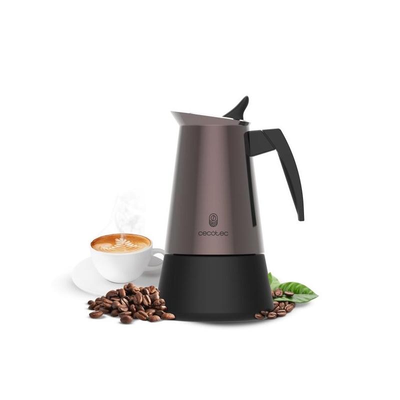 Cecotec Piccolina 900 Cafetera Italiana Para 9 Tazas - Acero Inoxidable - Apta Para Gas, Electrica Y Vitro - Junta De
