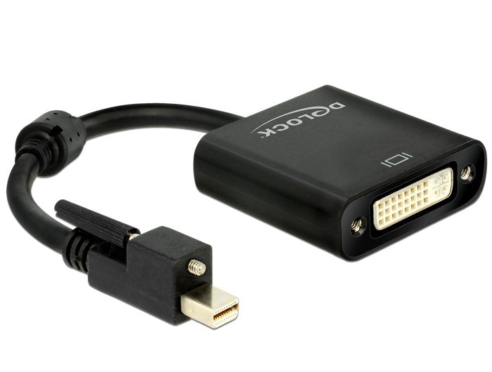 Delock Adaptador Mini Displayport 1.2 Macho Con Tornillo Dvi Hembra 4k Activo Negro