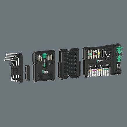 Wera Tool-Check Modular Set Imperial 1, Con 3 Módulos De Herramienta, Conjunto De Bits Negro/Verde, 50 Partes, Personalizado, Incl. Ratchet De Bits De 1/4 ", Tecla De Ángulo 05049025001