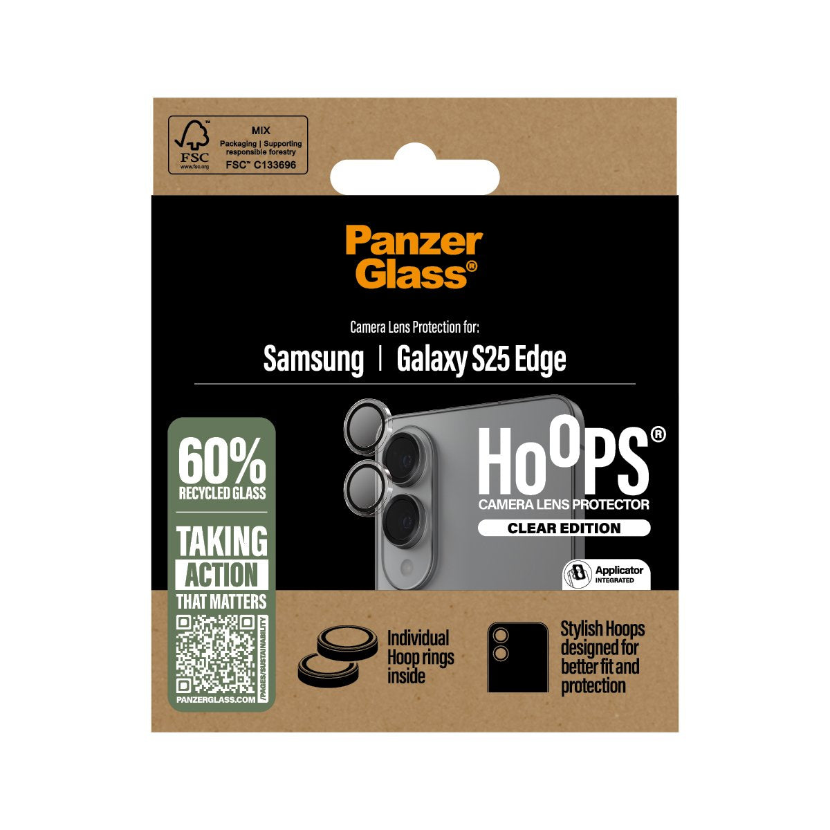 EAN 5715685025693 - PanzerGlass ® Hoops® Camera Lens Protector Transparent Samsung S25 Edge Protector de pantalla 1 pieza(s) imagen 3