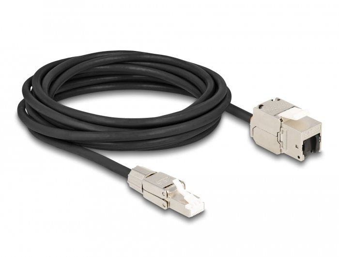 Delock Cable Rj45 Stecker Feldkonfektionierbar Zu Keystone Modul Rj45 Buchse Cat.6a 5 M