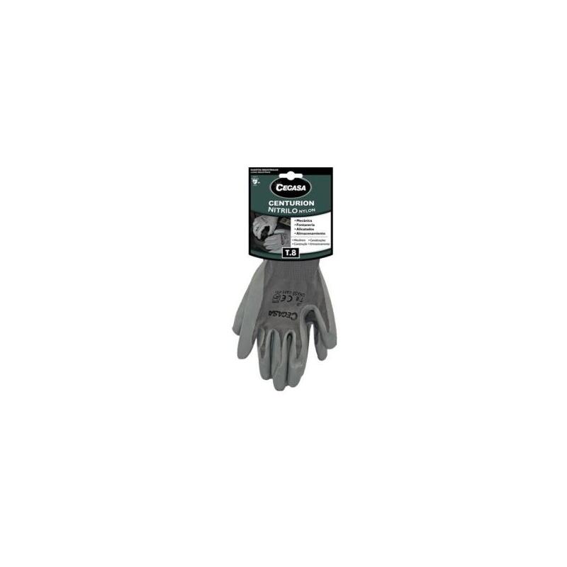 Cegasa Centurion Guantes De Trabajo Talla 8 - Fabricados En Nylon Con Recubimiento De Nitrilo En Palma Y Dedos - Color