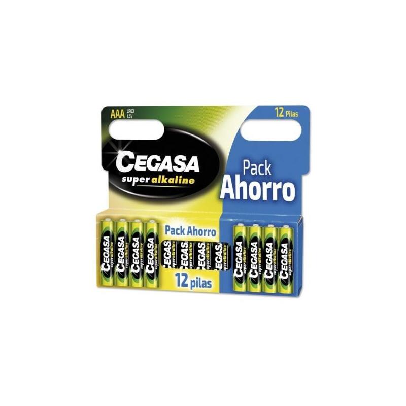 Cegasa Super Alcaline Pack De 12 Pilas Lr03 Aaa - Alta Tecnologia - Fiabilidad - Elevado Rendimiento - Maximas