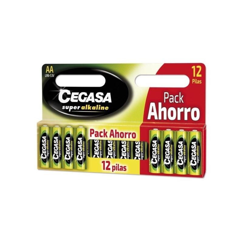 Cegasa Super Alcaline Pack De 12 Pilas Lr06 Aa - Alta Tecnologia - Fiabilidad - Elevado Rendimiento - Maximas
