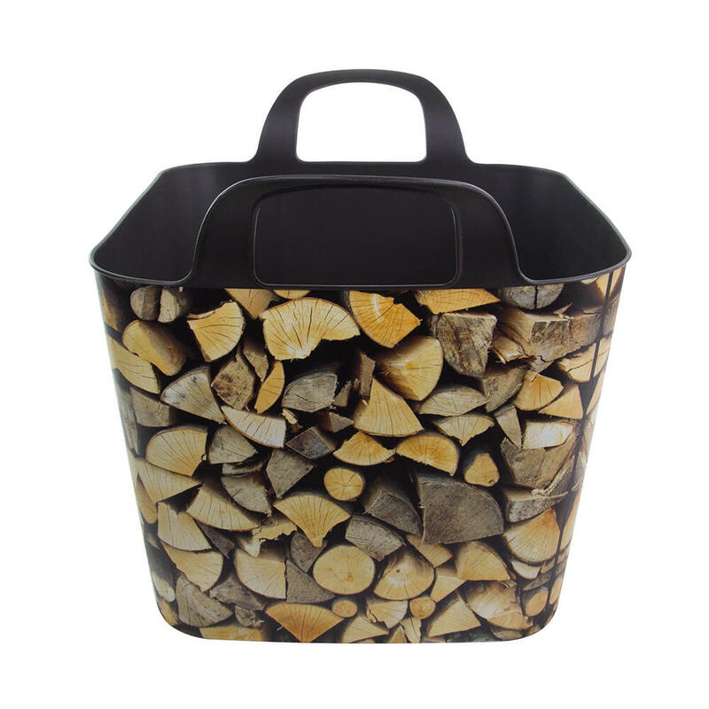 Cesta Flexible Para Leña Modelo Troncos 40 X 40 X 31 Cm