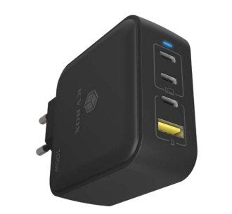 Cargador Enchufable Gan De 4 Puertos Icy Box Ib-Ps104-Pd, Usb-A + 3x Usb-C Negro, Pd 3.0 100 W + Qc 3.0 18 W 61116