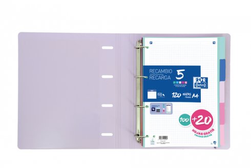 Oxford Juego Separadores 5 Posiciones Pp 500 Micras A4 C/Surtidos Pastel