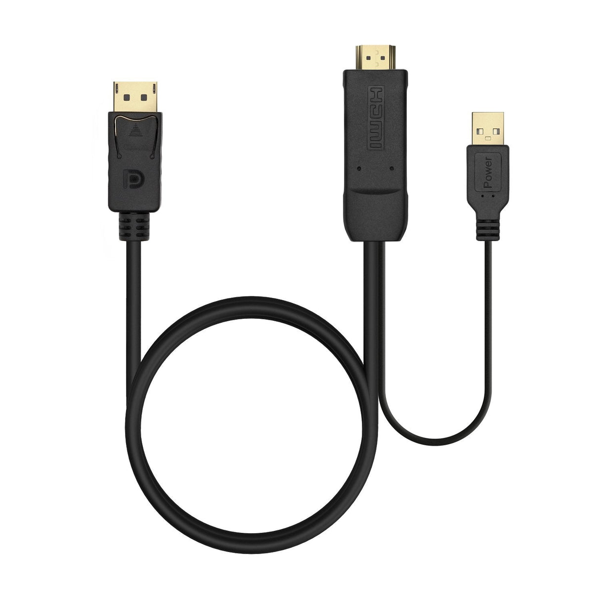 Aisens Cable Activo Hdmi 2.0 + Usb Alim. A Displayport V1.2 - Hdmi/M-Usb/M-Dp/M - 1.80m - Negro