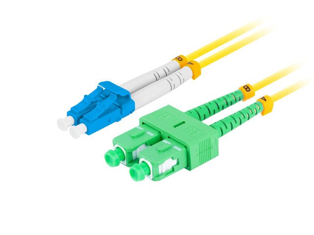 Lanberg Cable Fibra Óptica Sm Lc Upc-Sc Apc Duplex 2m Lszh G657a1 3.0mm Yellow