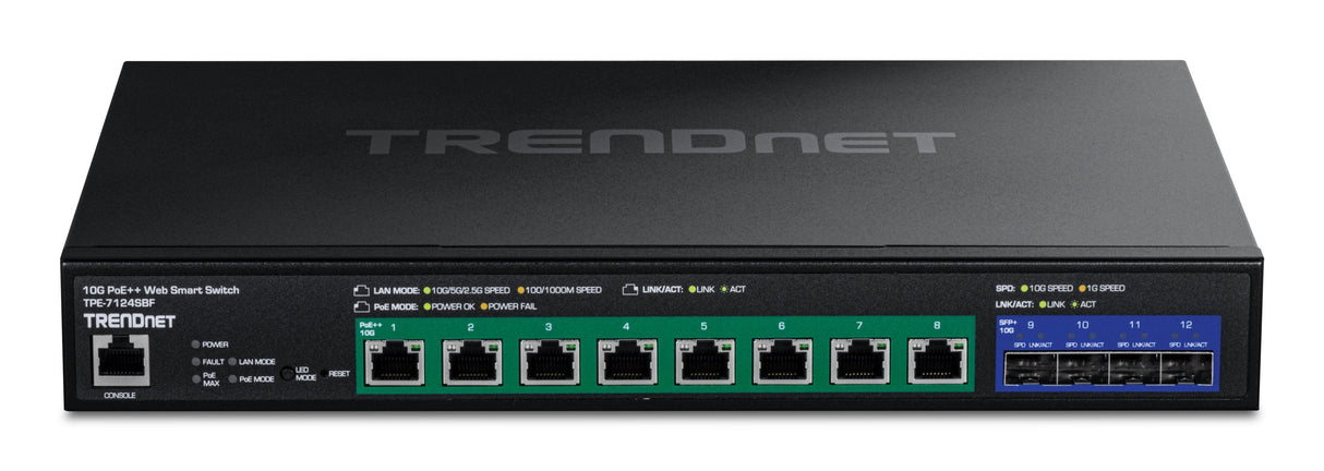 EAN 0710931162929 - Trendnet TPE-7124SBF switch Gestionado 10G Ethernet (100/1000/10000) Energía sobre Ethernet (PoE) Negro imagen 2