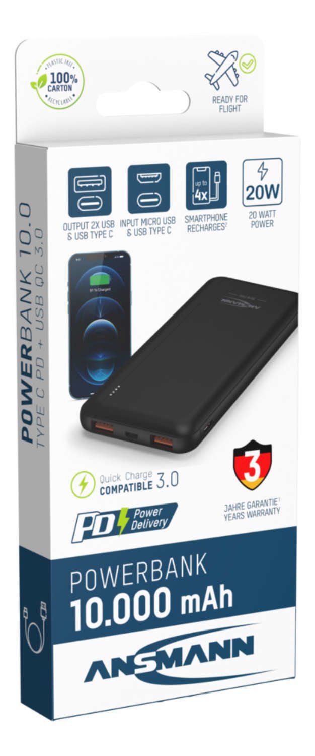 EAN 4013674187225 - Ansmann PB320PD 10000 mAh Negro imagen 10