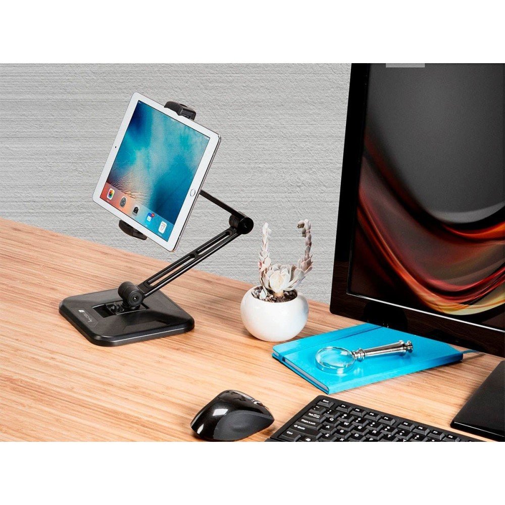 Techly 026371 Desk Wall Support Arm For Tablet And Ipad 4.7-12.9 Full-Motion Black