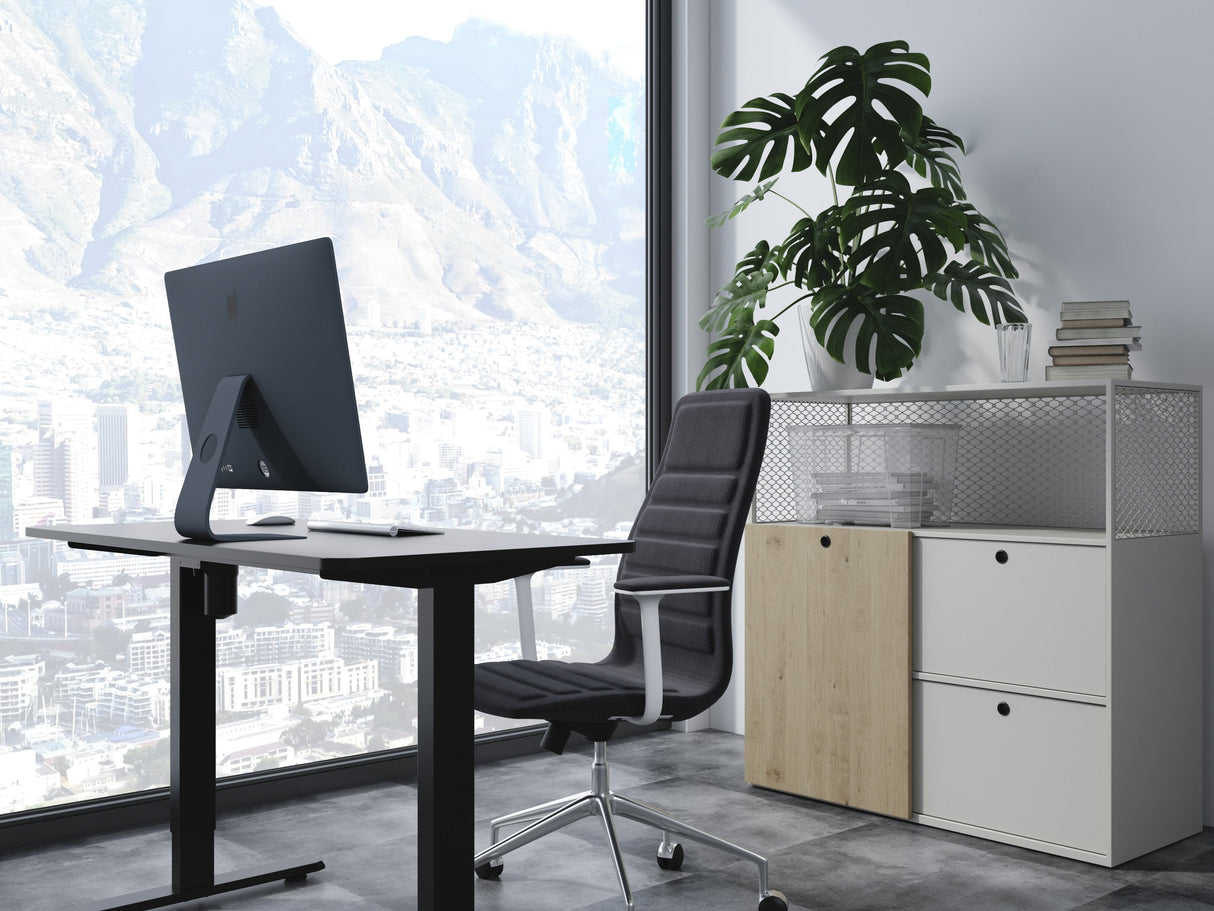 Mesa Electrica Ergonomica Altura Regulable Tablero Negro 120x60 Color Estructura Negro Control Tactil Altura Desde 68cm-118cm